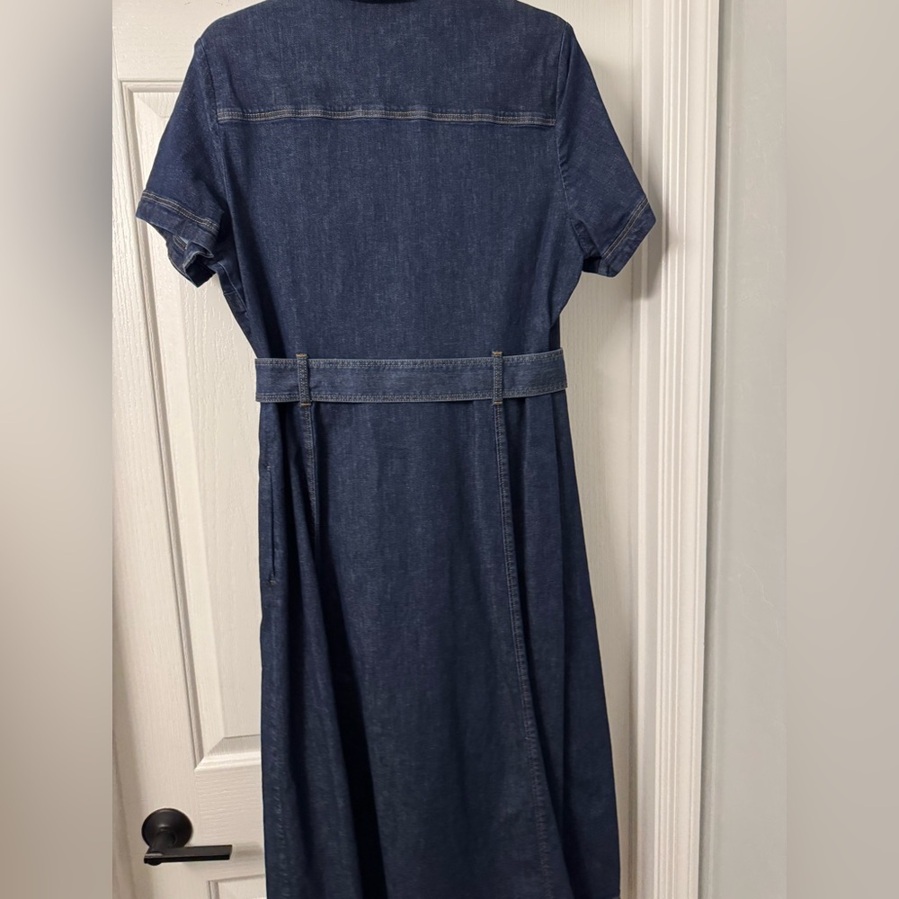 Boden Dark Blue Denim button down dress with pockets - Picture 2 of 3